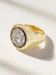 [Lucy Delius] Lucy Delius - Rhodium-plated 14-karat Recycled Gold Diamond Ring - 6 6 Gold