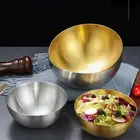 Large Capacity Stainless Steel Metal Fruit Salad Bowls Soup Rice Noodle Bowl