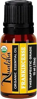 Nualoha Organic Frankincense Essential Oil,10 ML - USDA Boswellia Serrata, 100% Pure Natural Undiluted Oil for Aromatherapy, Skin, Face, Body, Diffuser