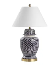 JONATHAN Y Tegola 28.5 Ceramic Iron Coastal Modern Led Table Lamp