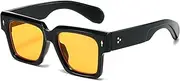 [EYLRIM] Square Frame Sunglasses for Women Men Trendy Thick Frame Rectangle Sun Glasses Black Shades