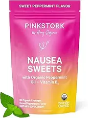 Pink Stork Pms Sweets: Lite Peppermint Flavor, Usda Organic Hard Lozenges With Vitamin B6 To Ease Menstrual Discomfort, 30 Individually Wrapped Hard Sweets