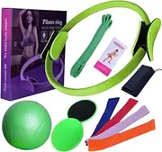 xinyee Pilates Equipment for Home Workouts Pilates Ring and Ball Set Resistance Bands & More Perfect for Home Pilates Equipment