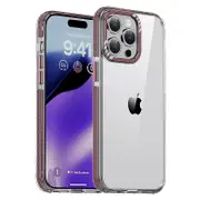 Hard PC+TPU Phone Case for iPhone 15 Pro Metal Lens Frame Shockproof Phone Cover