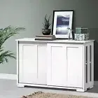 Sideboard Wooden Buffet Table with 2 Sliding Doors White Hallway Table Cabinet