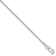 14k White Gold 1.2mm Parisian Wheat Chain Anklet 10"