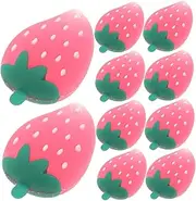 jojofuny 10pcs Strawberry Pencil Tip Caps Silicone Pencil Protectors Extendable Tip Cartoon Design for School Supplies
