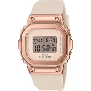 CASIO 卡西歐 G-SHOCK 經典5600系列金屬色手錶 送禮推薦-玫瑰金 GM-S5600PG-4