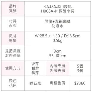 B.S.D.S冰山袋鼠 - 微醺小調 - 簡約美型手提後背包 - 曜石黑【H006A-K】