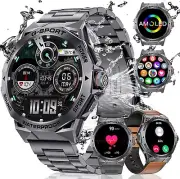 Military Smart Watch for Men Answer/Make Calls(400mAh),1.43"AMOLED Always Displa