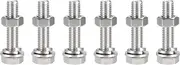 uxcell M10 x 50mm Hex Head Screws Bolts, Nuts, Flat & Lock Washers Kits, 304 Stainless Steel Fully Thread Hexagon Bolts 6 Sets