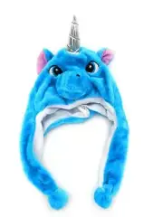 Toddler Baby Girl Boy Rabbit Horn Hat Nursery Blue Unicorn Beanie Tail Cap