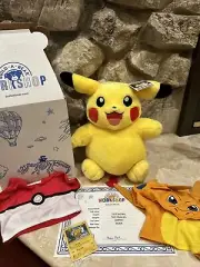 *NEW* Build-A-Bear Pikachu Bundle w/ Sound, Card, Pokeball & Charizard Hoodie