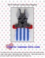 Patriotic Great Dane Magnet-Plastic Canvas Pattern or Kit