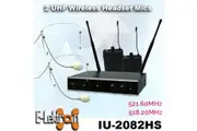 E-Lektron IU-2082HS digital UHF wireless microphone system 2x headset microphone wireless set