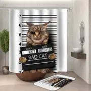 Funny Bad Cat Shower Curtain
