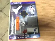 NIB Spaceplay 8 Pc Space Explorer Toy Set Plastic NASA Shuttle SaturnV Moon Land