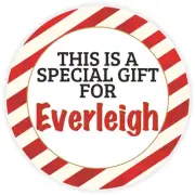 This is a Special Gift for Everleigh - Circle Sticker Decal 3 Inch - Christmas