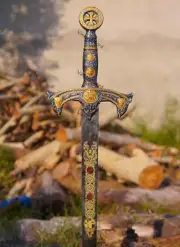 Templar Knight Crusader Sword Medieval Renaissance Cosplay Carbon Steel Birthday