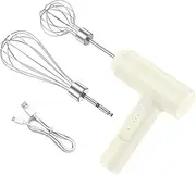 Electric Hand Mixer Electric Whisk 2000mAh USB Rechargeable Handheld Egg Beater with 3 Speeds Portable Small Mixer for Mixing Egg Jam Butter