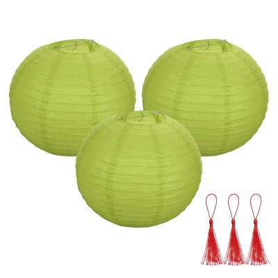3 Pcs Fruit Green Round Paper Lanterns 14 Inch Paper Lantern Party Decorations