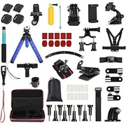 60-in-1 Action Camera Acc ories Kit Sports Camera Acc ories Set Repla ent for Hero 11 10 9 8 Max 7 6 5 YI Action Cameras with Carrying Case Multicolor4 One Size