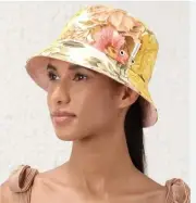 Zimmermann Floral Print Reversible Cotton Canvas Bucket Hat in Patch Floral One