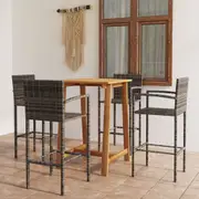 5 Piece Garden Bar Set Grey vidaXL