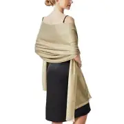Sparkling Metallic Pashmina Shawl Wraps Scarf for Evening Party B #. Gold