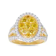 Meera Oval Halo Ring with 2.00ct of Laboratory Grown Diamonds in 9kt Yellow Gold