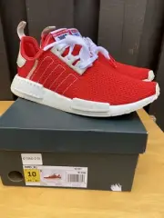Men's Sz 9 Adidas NMD R_1 Red White Light Weight Fashion Casual Sneakers BD7897