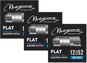 Magma Stainless Steel Electric Guitar Strings - Heavy Medium Gauge .012" - .052" Flat Wound Steel Strings (string gauges - 12, 16, 24, 32, 42, 52) - (GE170SF) 3 Set