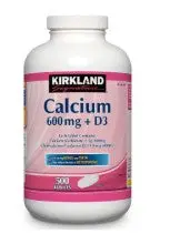 Kirkland Signature Calcium 600mg+D3, 500 Tablets for Stronger Bones and Teeths