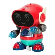 Children's Educational Electric Robot Dancing Robot Toy Music Early Education Walking Robot Christmas Gift Education Toys For Kids (Red)