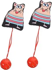 FUTUREORYY 2pcs Cat Plush Interactive Funny Mouse Cat with Bell for Engaging Play and Entertained
