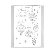 Christmas Art Stencil Bulb Ornaments Drawing Activity Painting Card Craft Wall