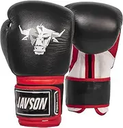 Boxing Gloves Genuine Leather for Fighting, Kickboxing, Training, Sparring for Men, Unisex, Adult for Boxing Bag, Punch Bag, Focus Pads and Thai Pad by JAVSON