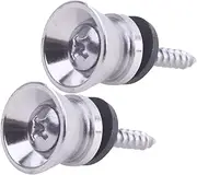 Levemolo 2pcs Guitar Buttons Strap Nail for Guitar Metal Guitar Strap Lock Guitar Strap Locks Guitar Locks Guitar Strap Nails Guitar Accessory Metal Button for Guitar Strap Bass Strap Nail