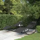 Rocking Sun Loungers 2 pcs Black Steel and Textilene vidaXL