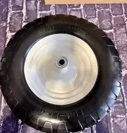 4.80/4.00-8 Solid Flat Free Tire Wheelbarrow Cart 5/8" & 3/4" Bearing Hub 3-6''