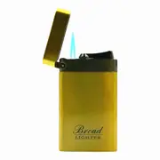 Broad Gold Jet Lighter Metal Flip Top Windproof Fluid Refillable 1