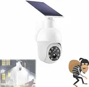Appreciarel Simulated Surveillance Camera Street Light, Simulation Surveillance Camera Solar, Waterproof Security Color Night Vision Smart with Ai Motion Detection and Light(1pc)