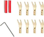 Y Spade Plug Connector, 8pcs Speaker Wire Spade End Connector, HiFi Speaker Fork Spade Plug