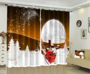 3D Reindeer Moon Tree G707 Christmas Window Photo Curtain Fabric Quality Amy