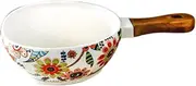 Ceramic Printing Western Cuisine Plate Tableware Steak Dim Sum Plate Color Glaze with Handle Household Creative Fruit Dishes (Color : 006)
