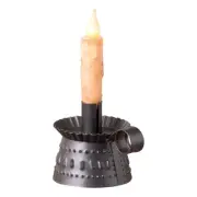 Rugged Jefferson Candle Holder - Smokey Black, 3.5" High