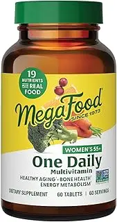 MegaFood Women's 55+ One Daily - Multivitamin with B, C & D vitamins, Folate, Biotin - Non-GMO, Gluten-Free, Vegetarian, & Made without Dairy and Soy - 60 Tabs