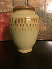 Studio Pottery Vase Oxide Design Stoneware Vintage Glaze Marked and Signed 9"