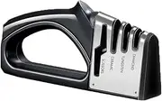 Knife Sharpener - 4 in 1 Kinfe & Scissors Sharpener - Kitchen Multi-Function Quick Sharpener - Sharpening, Stone Household Manual Sharpening Artifact Outdoor Diamond Tungsten Steel - Black
