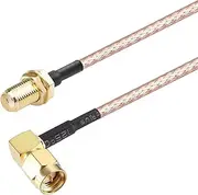 Oiyagai 2pcs SMA Male Right Angle to SMA Female Extension RG316 Coaxial Cable Jumper (1m/39.3")
